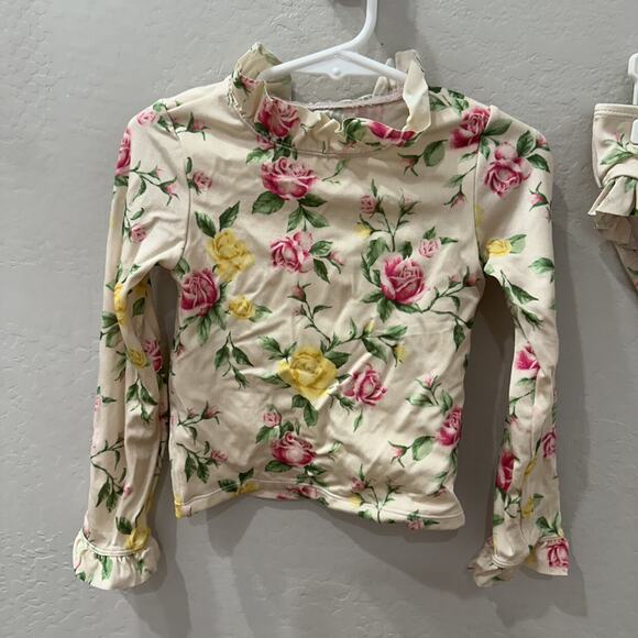 Janie & Jack Pink Floral Rash Guard 2-Piece Swimsuit - Picture 2 of 11